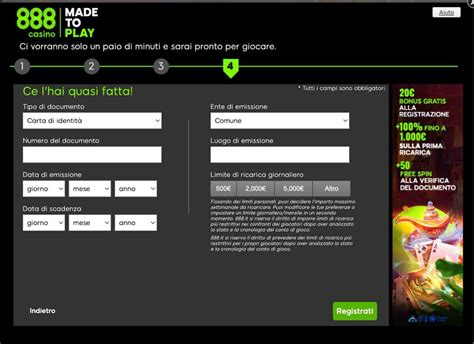 888 Casino bonus: 20€ senza deposito + 1.000€ e 50FS .